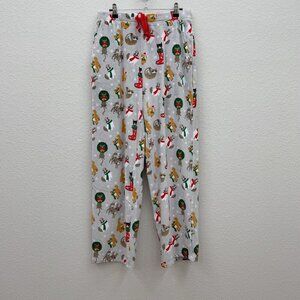 Jingles & Joy Christmas Cat Print Soft Cozy Pajama Sleep Pant Womens size Medium